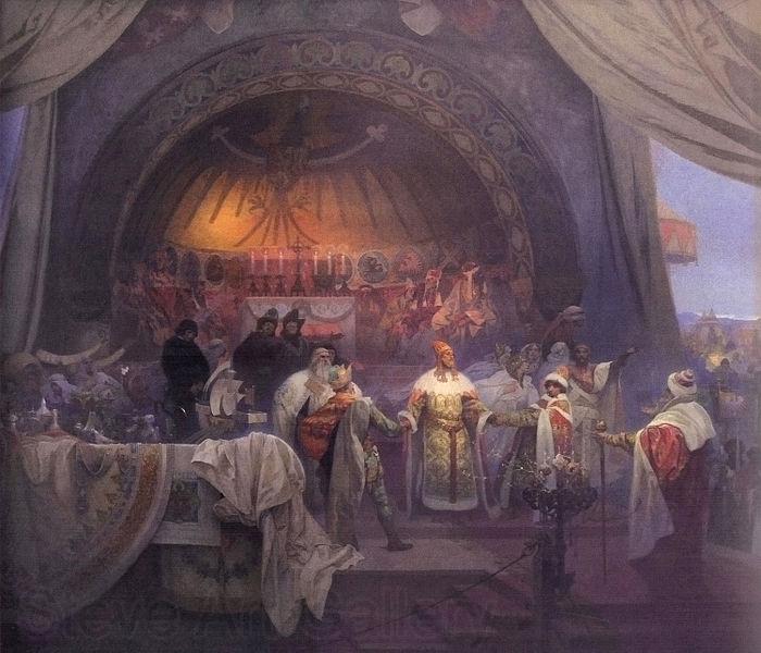 Alfons Mucha The Union of Slavic Dynasties Norge oil painting art